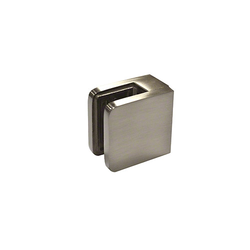 Brushed Nickel Small Square Flat Back Glass Clamp 45 x 45 mm 