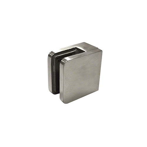 Brushed Stainless Steel Small Square Flat Back Glass Clamp 45 x 45 mm