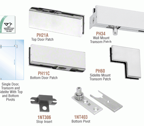 glass door patch fittings kit without lock