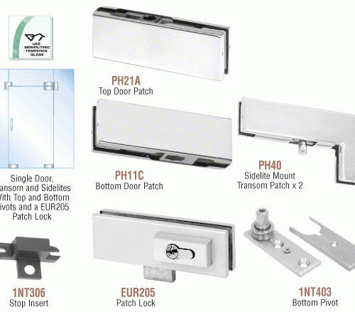 glass door patch fittings